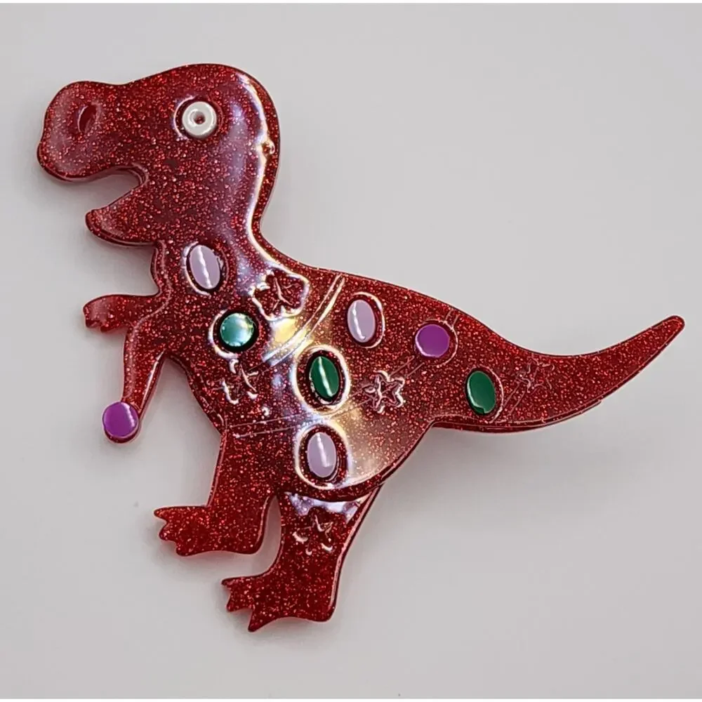 Dinosaur Acrylic Brooch Cartoon Style Friendly T-Rex